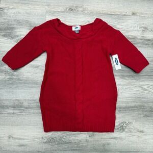 Old Navy Girls Red Cable Knit Sweater Dress 4T Toddler Holiday